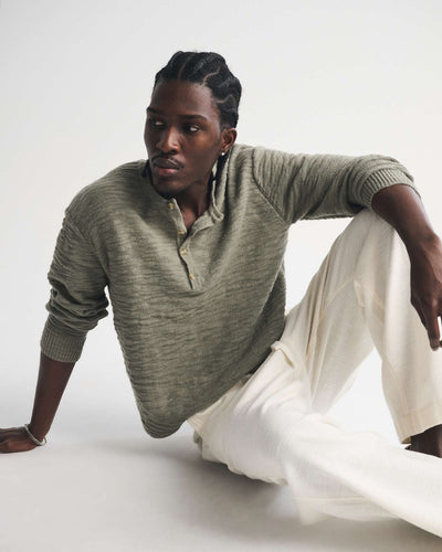 100% Cotton Knit Henley