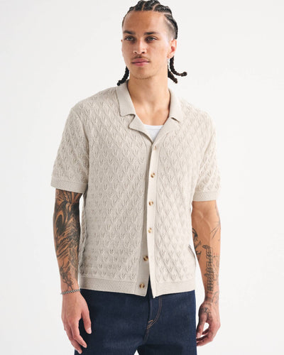 100% Cotton Button-Through Sweater Polo