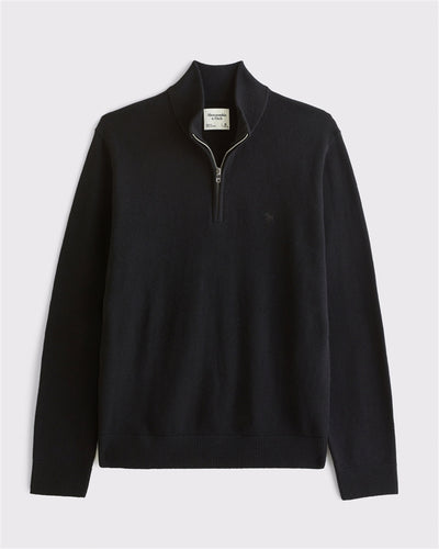 Icon Cotton-Merino Wool Blend Quarter-Zip Sweater