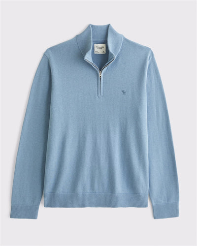 Icon Cotton-Merino Wool Blend Quarter-Zip Sweater