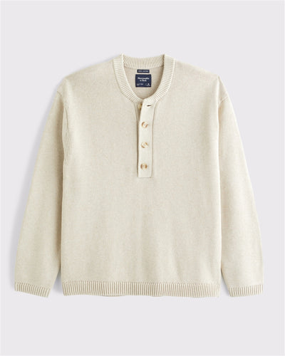100% Cotton Sweater Henley