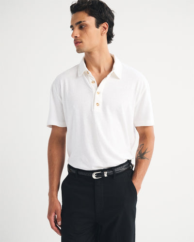 Linen-Blend Polo