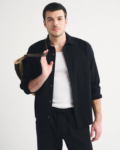 Seersucker Button-Up Shirt