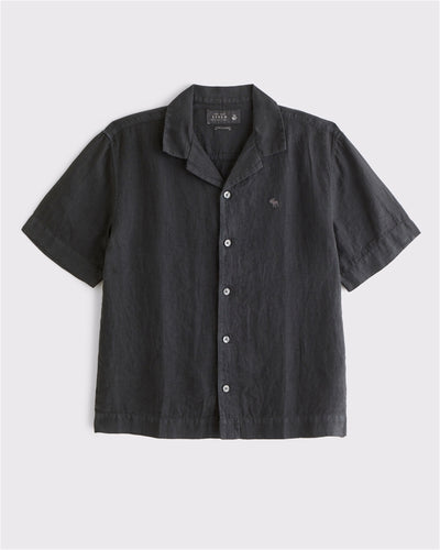 100% Linen Short-Sleeve Button-Up Icon Shirt