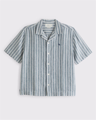 100% Linen Short-Sleeve Button-Up Icon Shirt