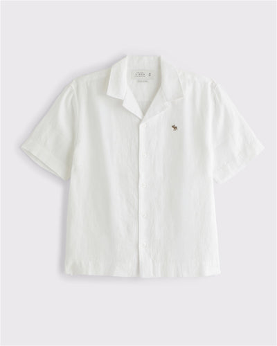 100% Linen Short-Sleeve Button-Up Icon Shirt