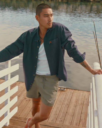 Twill Logo Button-Up Shirt