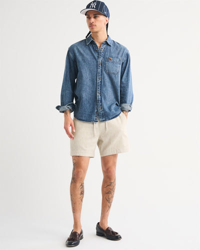 Linen-Blend Pull-On Short