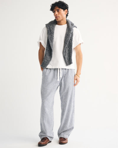 Baggy Cotton Texture Pull-On Pant