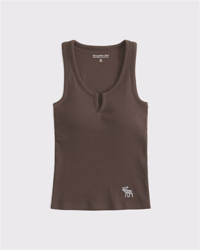 Bra-Free Rib Icon Notch-Neck Tank