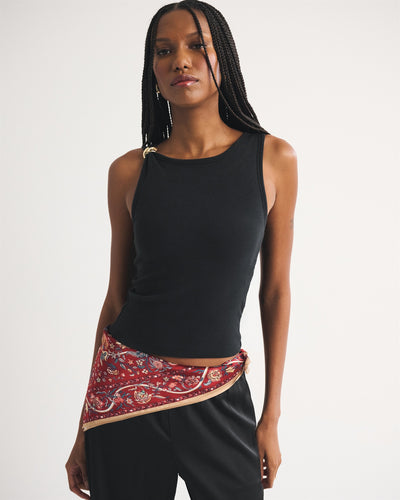 Bra-Free Hardware High-Neck Tank