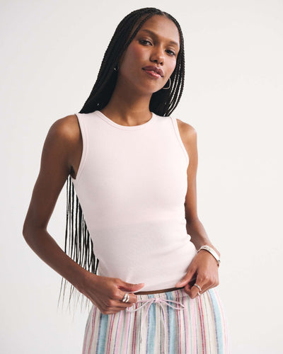 Bra-Free Rib High-Neck Tank