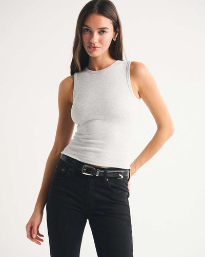 Bra-Free Rib High-Neck Tank