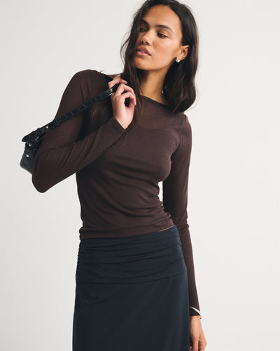 Long-Sleeve Rib Top and Tank Set