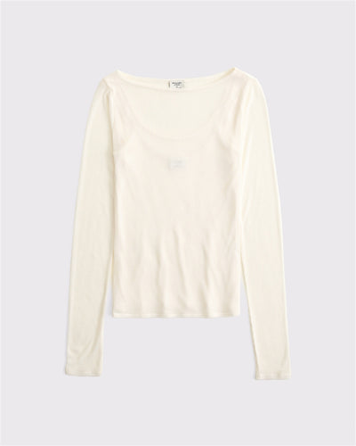 Long-Sleeve Rib Top and Tank Set