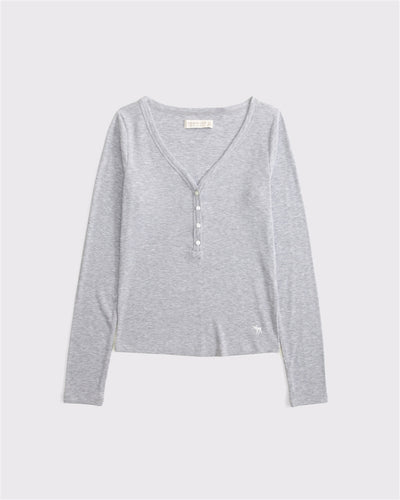 Long-Sleeve Ribbed Icon Henley