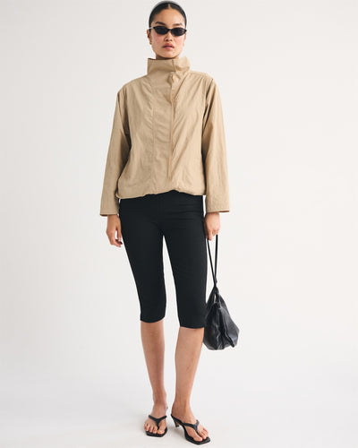 Nylon Mock Neck Jacket