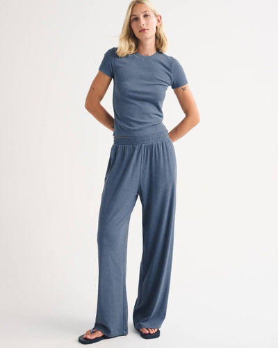 Lounge Ribbed Wide Leg Sweatpant