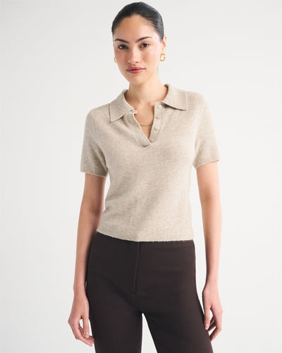 Merino Wool-Blend Short Sleeve Polo