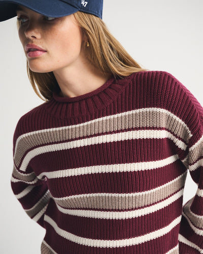 100% Cotton Roll Neck Crew Sweater