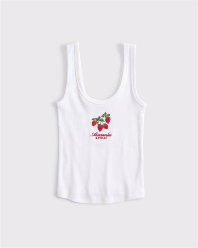 Strawberry Graphic Scoopneck Tank