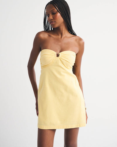 A&F Bra-Free Scarlett Strapless Linen-Blend Skort