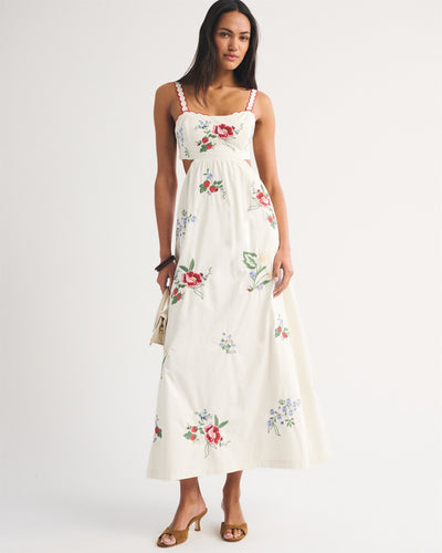 Bra-Free Embroidered Maxi Dress