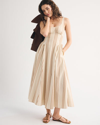 100% Cotton A&F Bra-Free Dylan Midi Dress