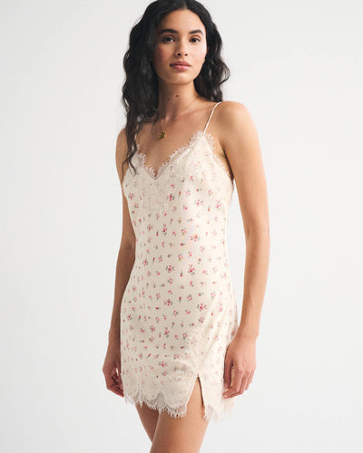 Lace-Trim Slip Mini Dress