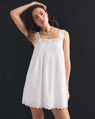 Lace-Trim Easy Mini Dress