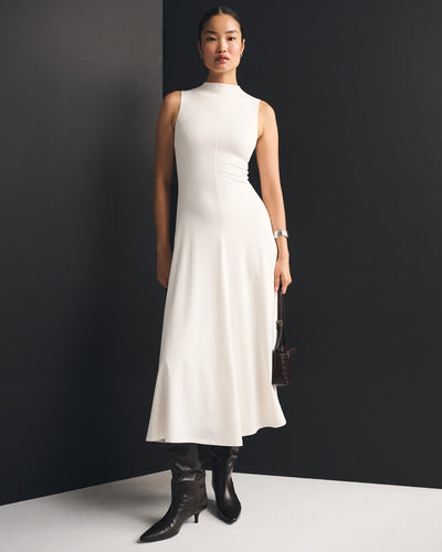 Mockneck Knit Maxi Dress